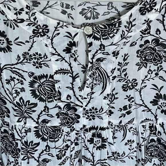 Masai Black Cream Bird Floral Print Mini Dress 29418 - Picture 6 of 16